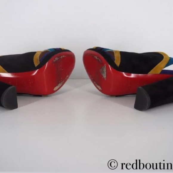 Christian Louboutin mod open toe block heel sandals - Picture 6 of 7